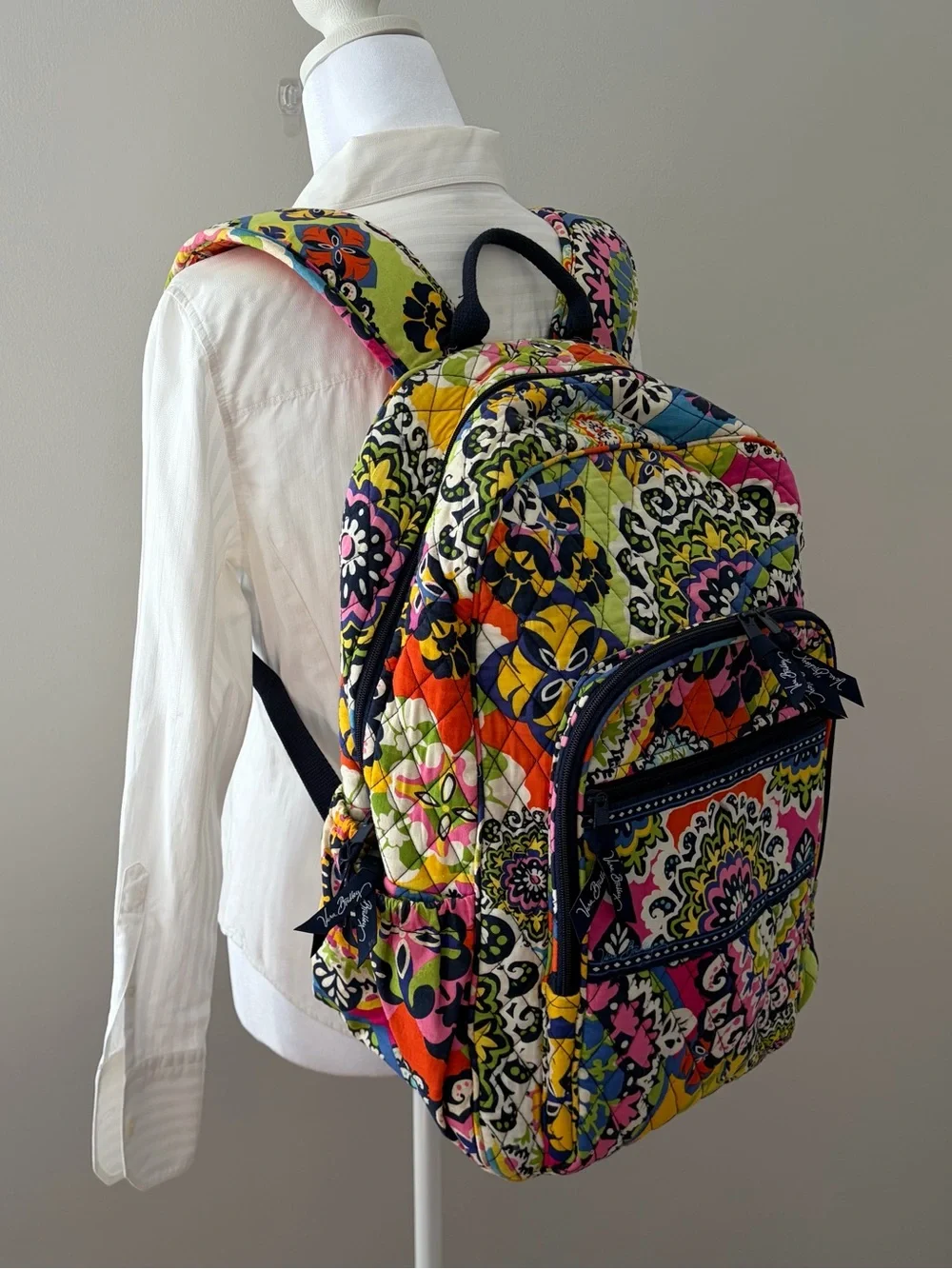 Vera Bradley Catarina Quilted Laptop Backpack - Mandala Kaleidoscope Print